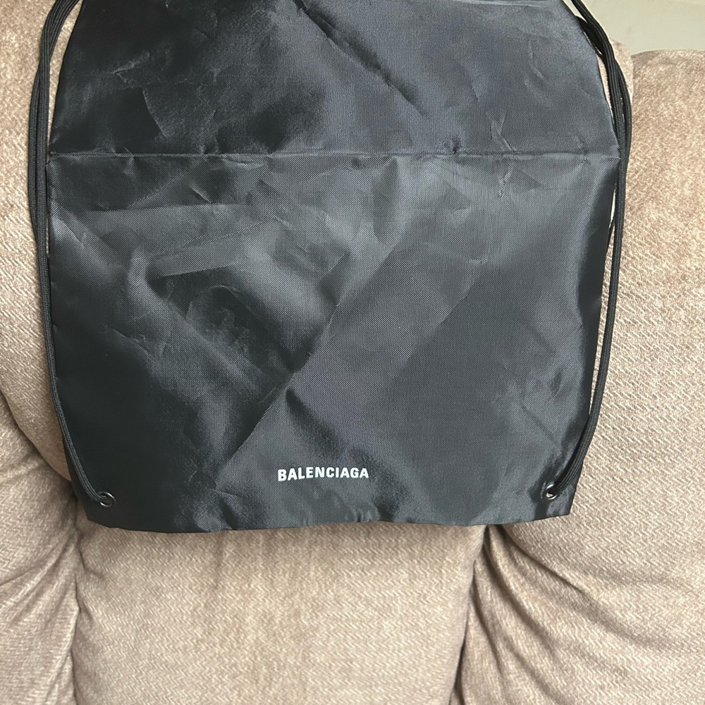Balenciaga Black Drawstring Backpack